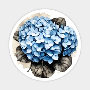 Hydrangea Flowers Circle Design Magnet